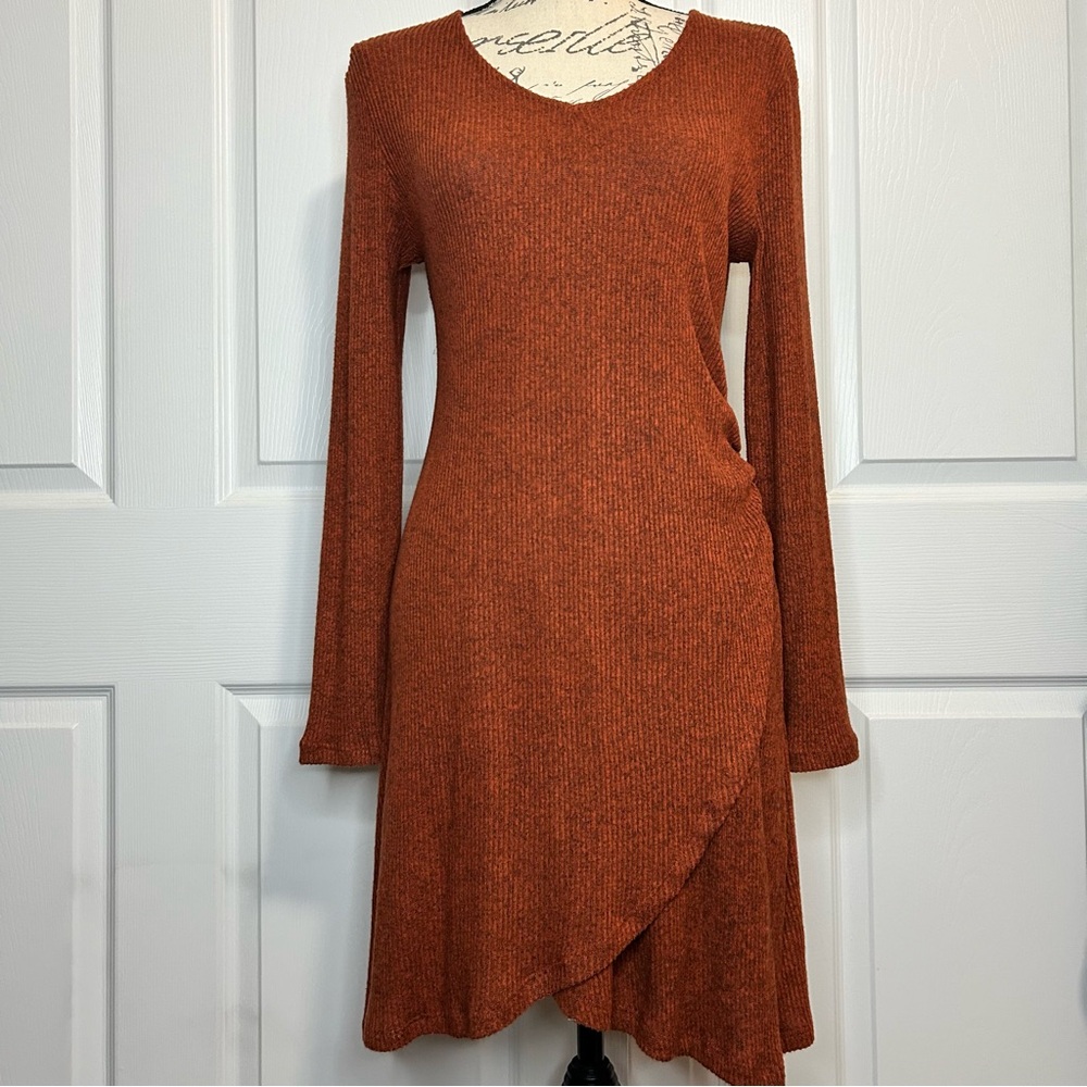 Good Luck Gem Knit Faux Wrap Dress